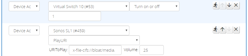 Two Device actions