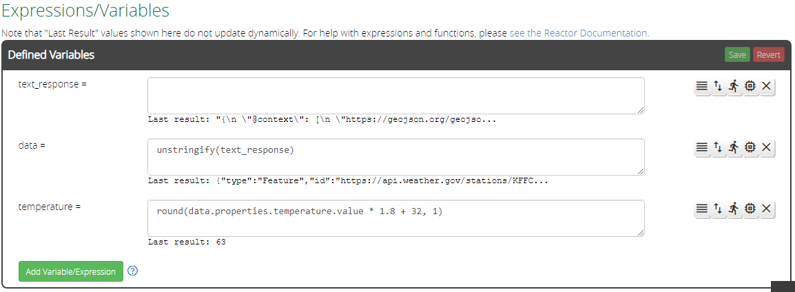 HTTP Request example variables