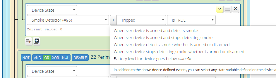 Condition Options highlighted